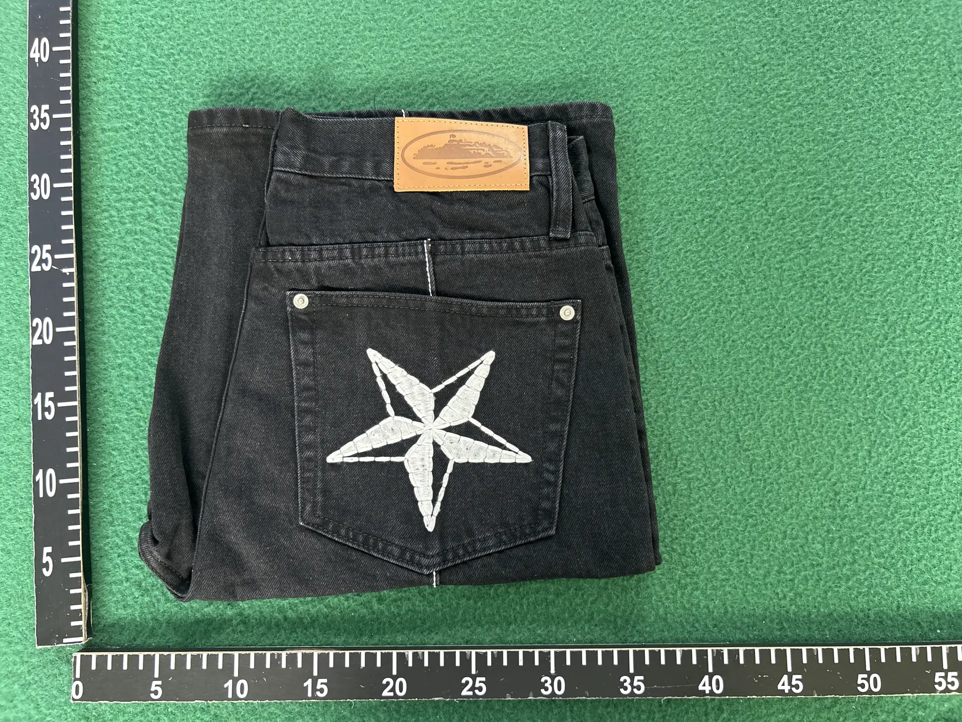 Cross Border Corteiz Alcatraz Jeans Star Embroidered High Street Retro Antique Casual Cropped Pants Jacket