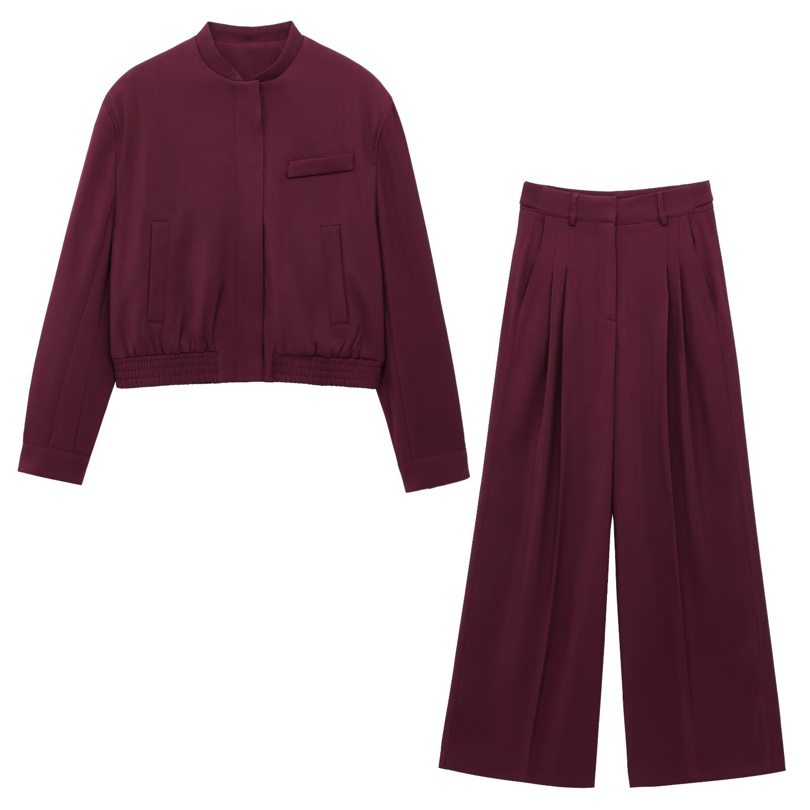 Spring 2025 New Series Bomber Jacket Coat 3736042 Series Pleated Pants 3736043 suit