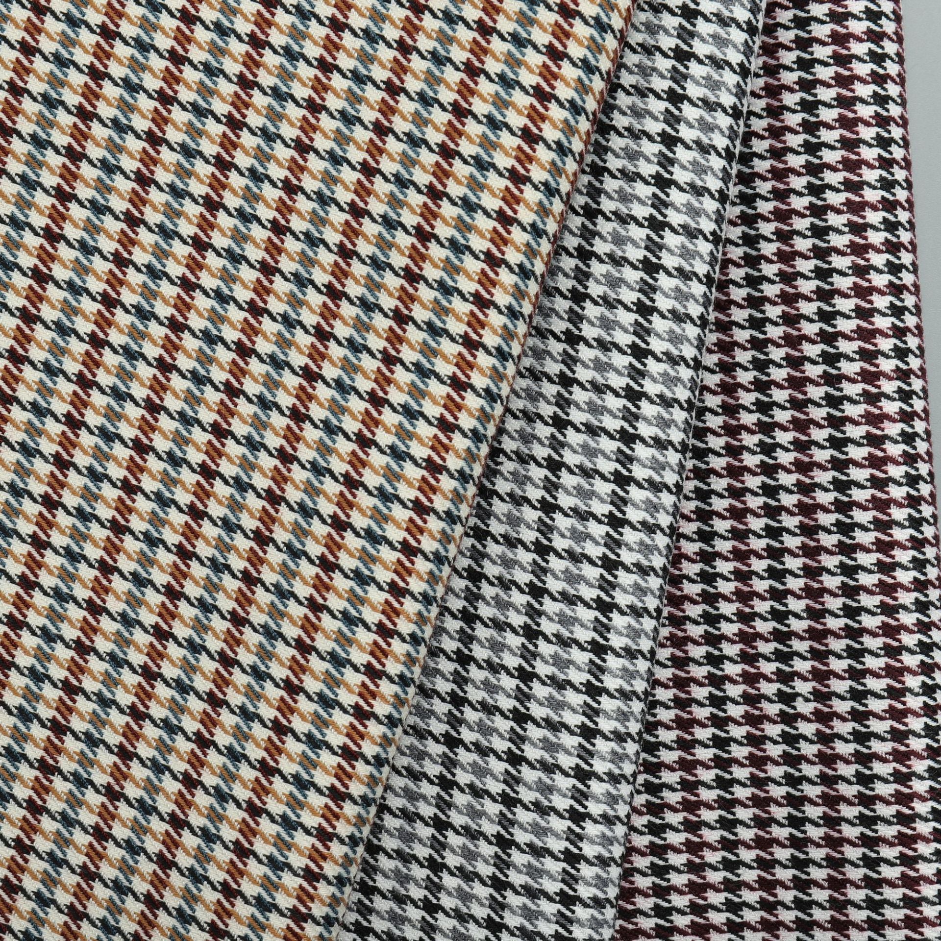 TR Yarn-dyed Twill Houndstooth Casual French Suit Fried Street Daddy Trousers Case Shoe Material Beret Decorative Fabric
