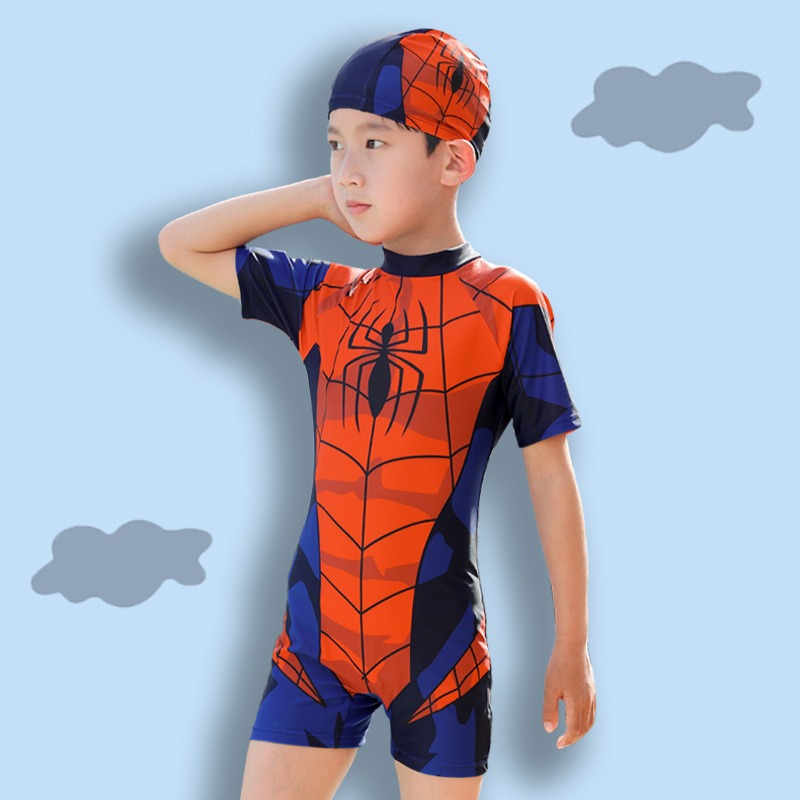 2026 New Model Children's Swimsuit for Boys, One-Piece Quick-Dry Sun-Protective Swimwear for Older Boys, Student Swimming Pool Swimwear