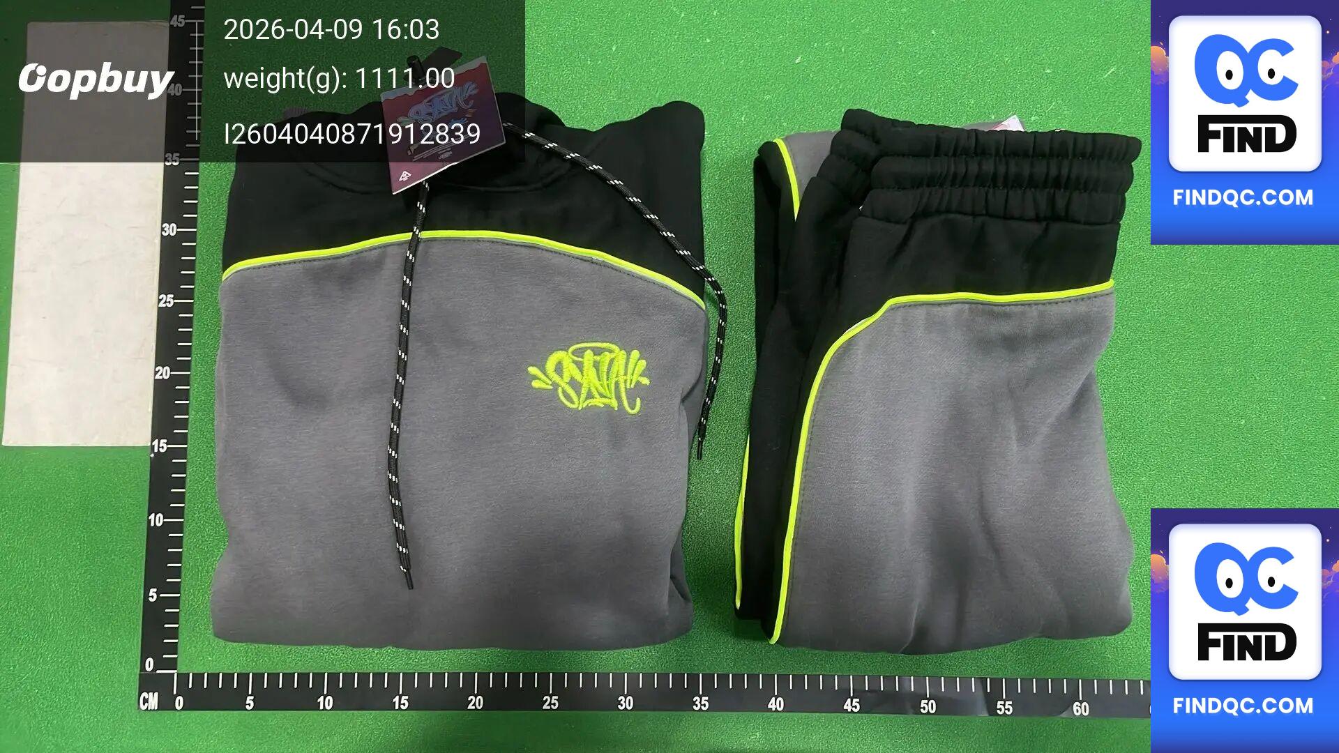 Drill Syna World American Street Embroider Logo Stitching Fleece-Lined Hooded Sweatshirt and Sweatpants Casual Suit QC