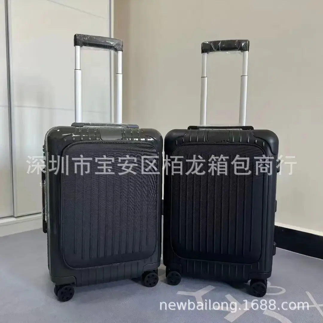 Sleeve Suitcase Pc Zipper Case Business Carry-On Suitcase 20inch Ultra-Light Front-Opening Trolley Case for Men and Women