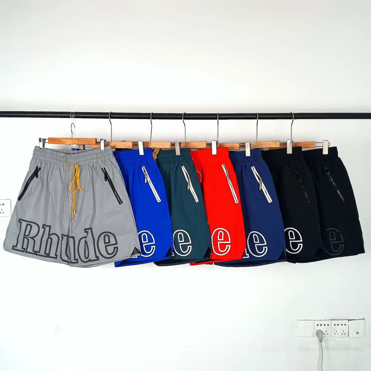 Cross-border Foreign Trade American RHUDE Shorts Meichao High Street Sports Leisure Loose Beach Pants All-match Color Printing