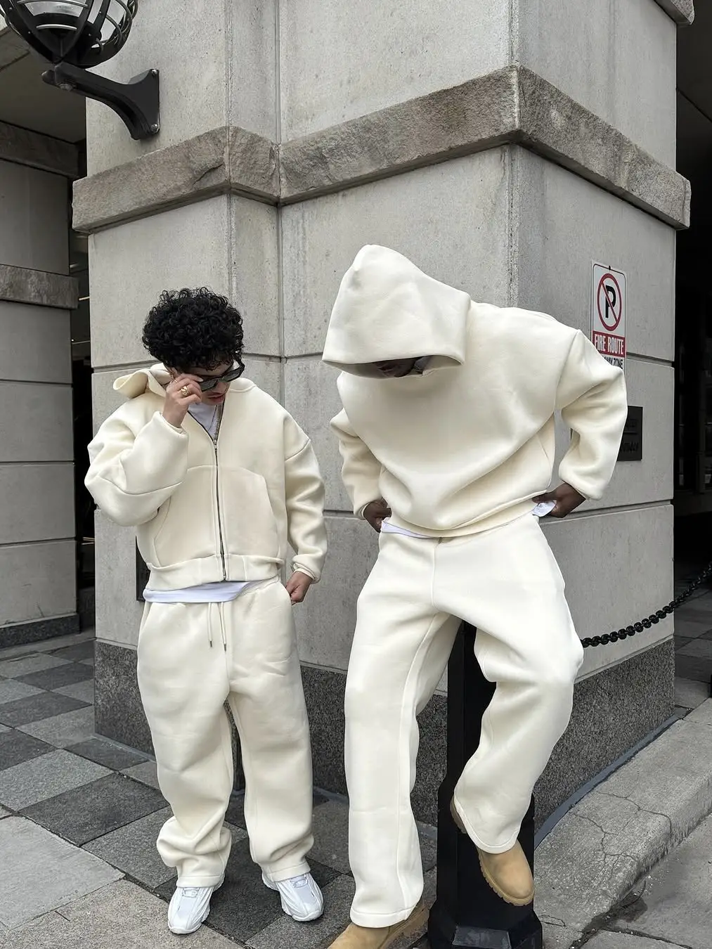 Saint alexander tracksuit American street hip hop air layer fluffy Sweatshirt male fashion Suit