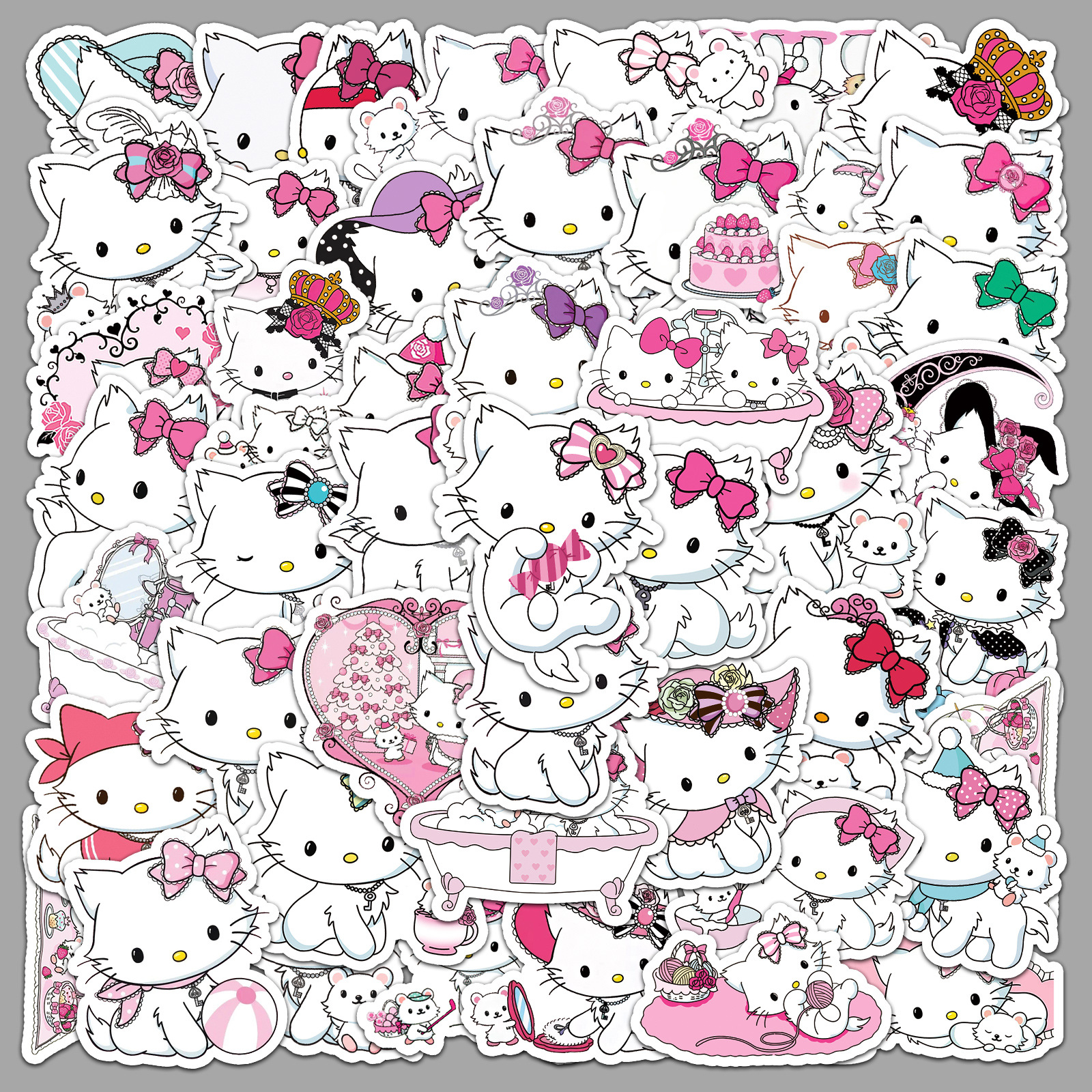 50 Qiao Mi Cartoon Stickers Cute Goo Card Sanrio charmmy Decorative Phone Shell Small Mumi Potato DIY Stickers