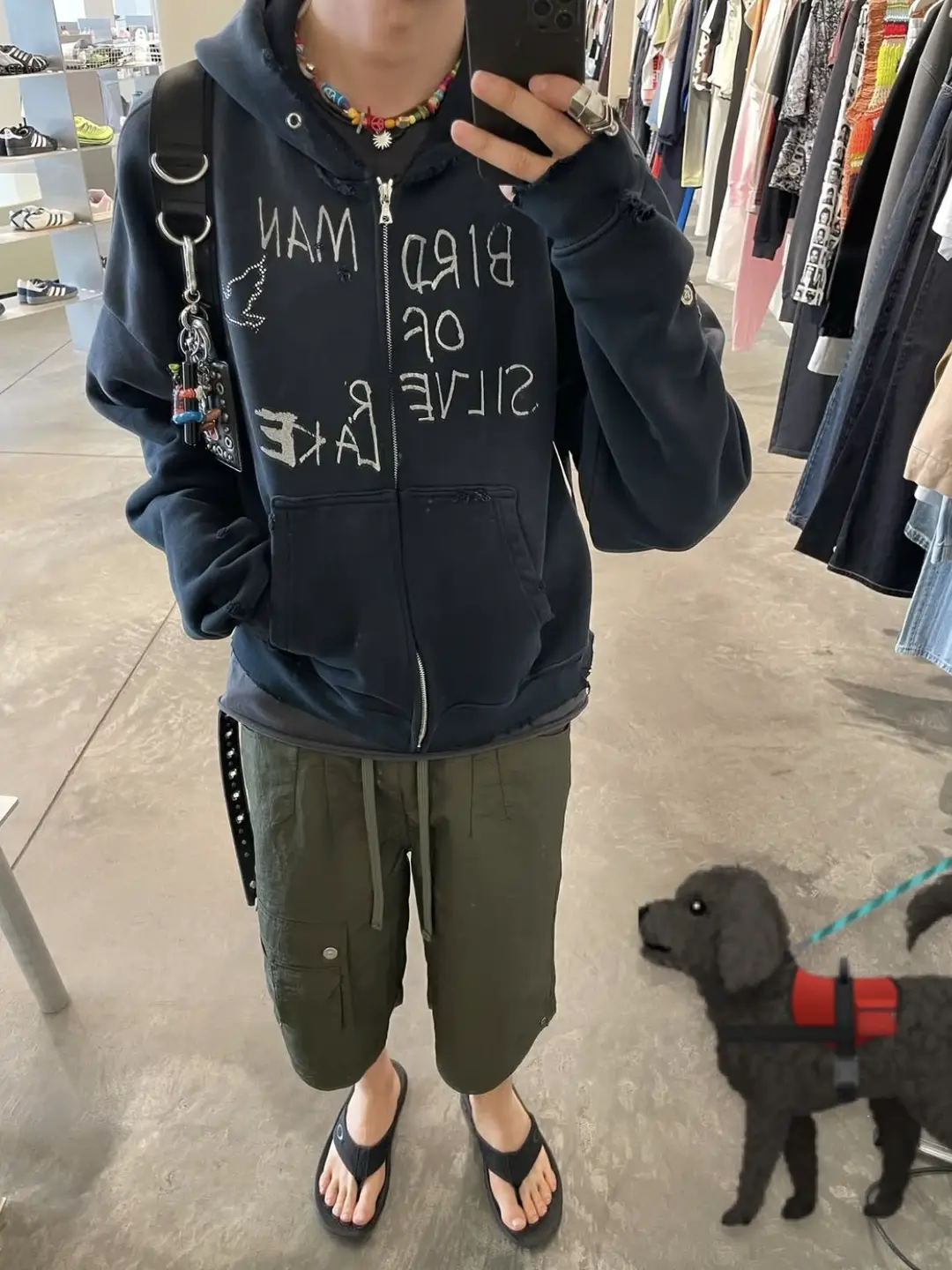 Paly Hollywood 25Ss Birdman Medal Rhinestone Zipper Distressed Hoodie, Same Style as Pengiri