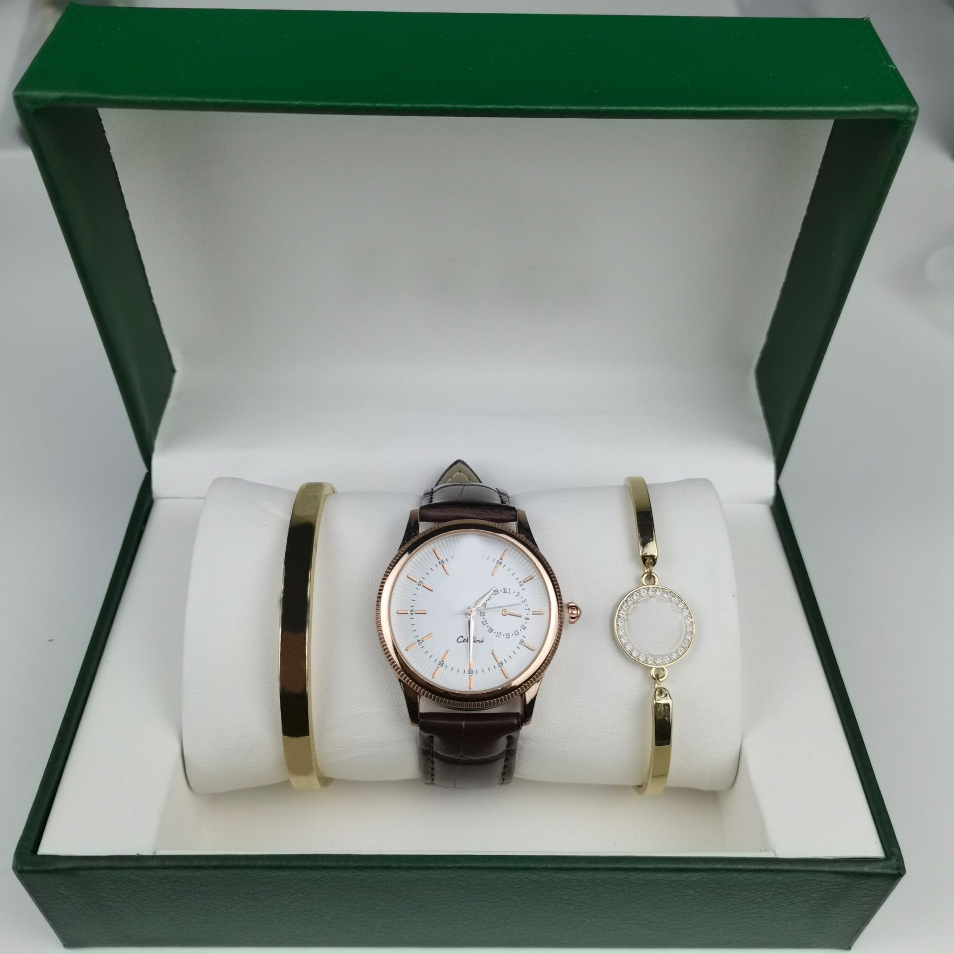 Cross-Border Foreign Trade Popular Watch Wholesale Chelini Belt Watch Set Classic Quartz Watch