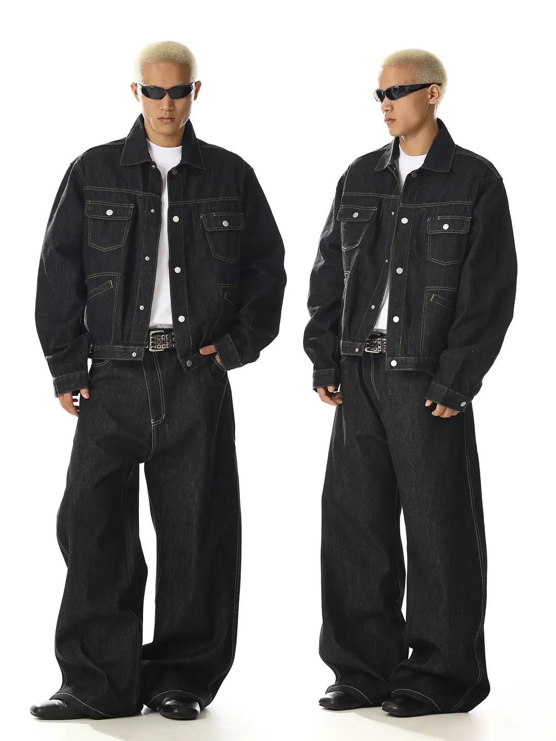 American Retro Design Original Color Denim Jacket Loose Fit Versatile Regular Shoulder Pocket Cleanfit Jacket Top for Men