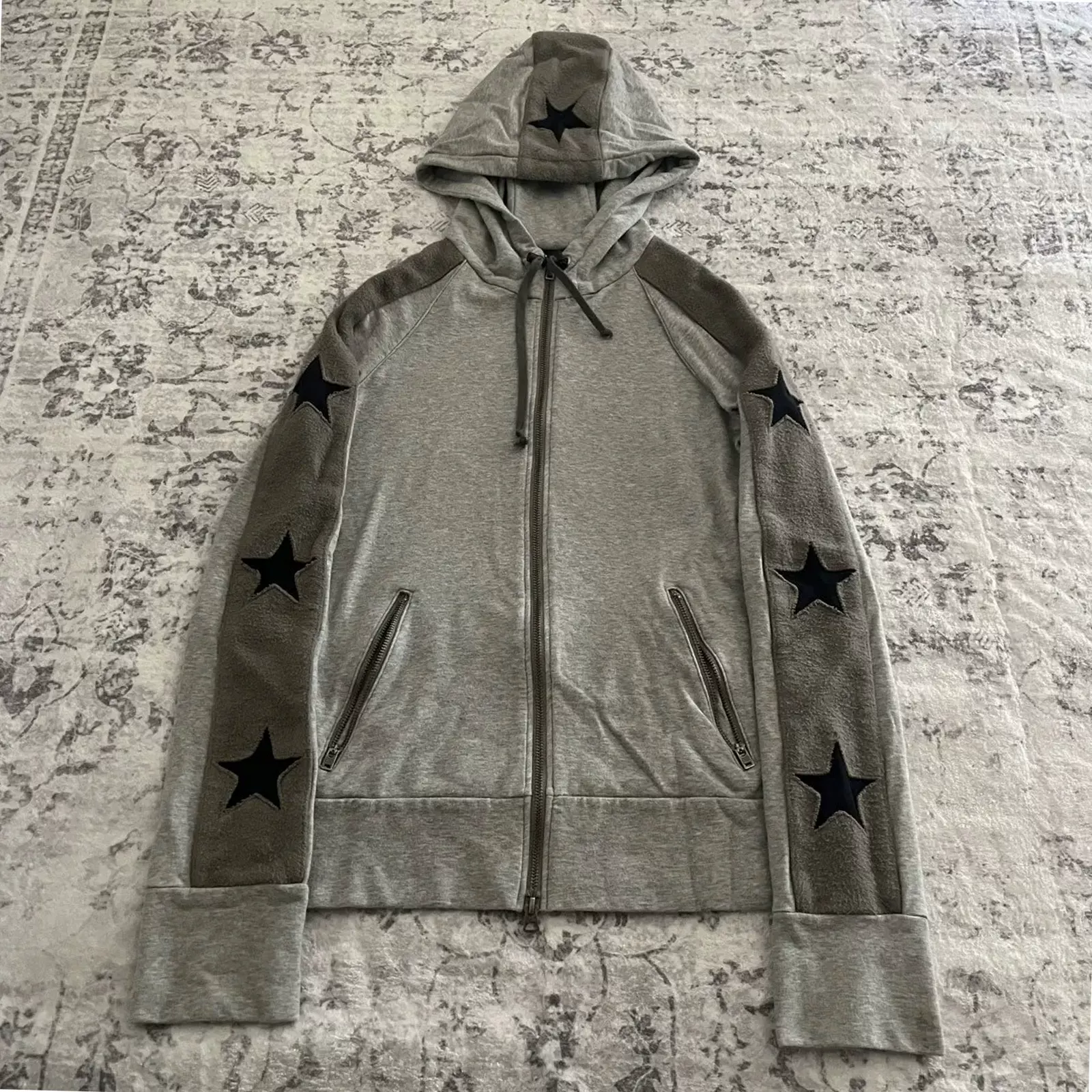 Independent LGB style 00s zip boxer parka hoodie pentagram hooded cardigan sweatshirt