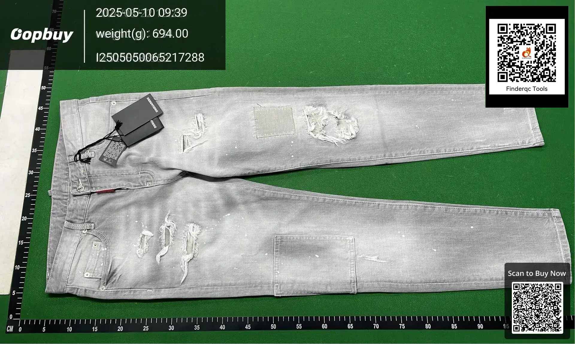 2022 gray Hong Kong style washed slag men's feet nightclub patch quality D2 jeans pants men's God pants