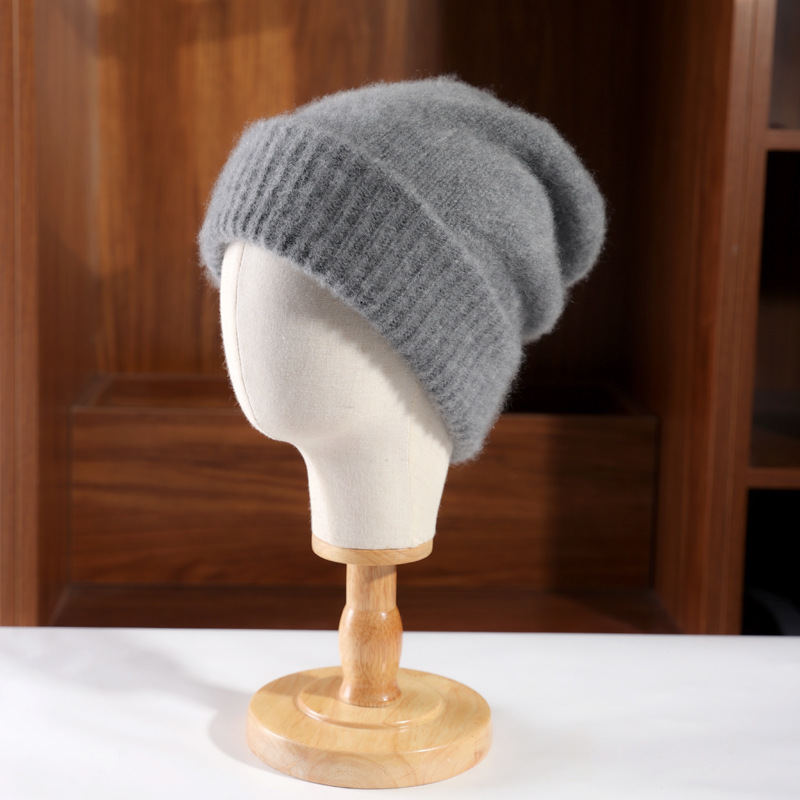 Cross-border autumn and winter pure wool knitted hat thickened wool lovers baotou cap men and women warm ear protection cold cap wholesale
