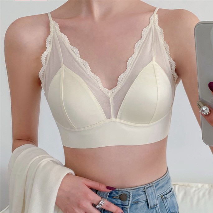 Comfortable Integrated Back Support, Seamless Bra with Gathering and Anti-Sagging Features, Suitable for Wearing Outside, Thin Cup Bra