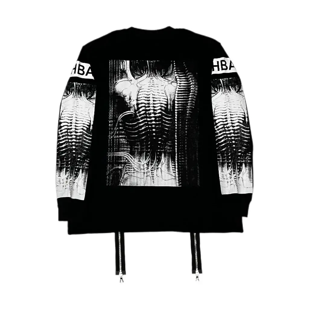 Extremely Rare Hba Hood by Air X Light Spine Double Zipper Long Sleeve