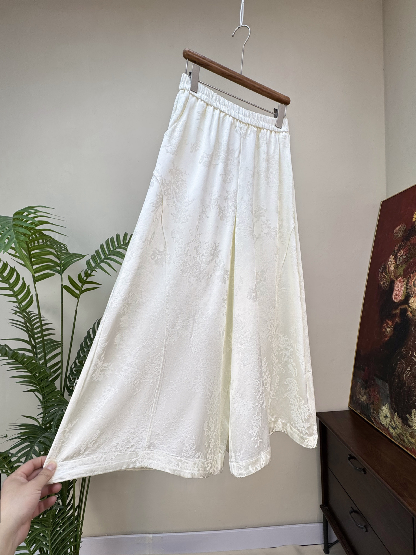 【Zhi Li】New Chinese-Style Jacquard Wide-Leg Pants 2026 Spring New Versatile Slimming High-End Drapey Pants for Women