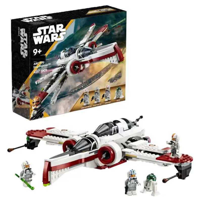 Cross-Border Compatible Lego Star Wars Series 75402Arc-170 Starfighter Assembled Building Block Toys