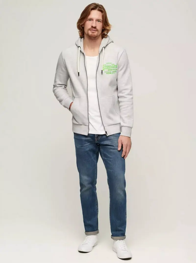 Extremely Dry Superdry Adventure Soul Work Clothing Easiest for match Casual Embroider Fleece Hooded Zipper Cardigan Sweatshirt
