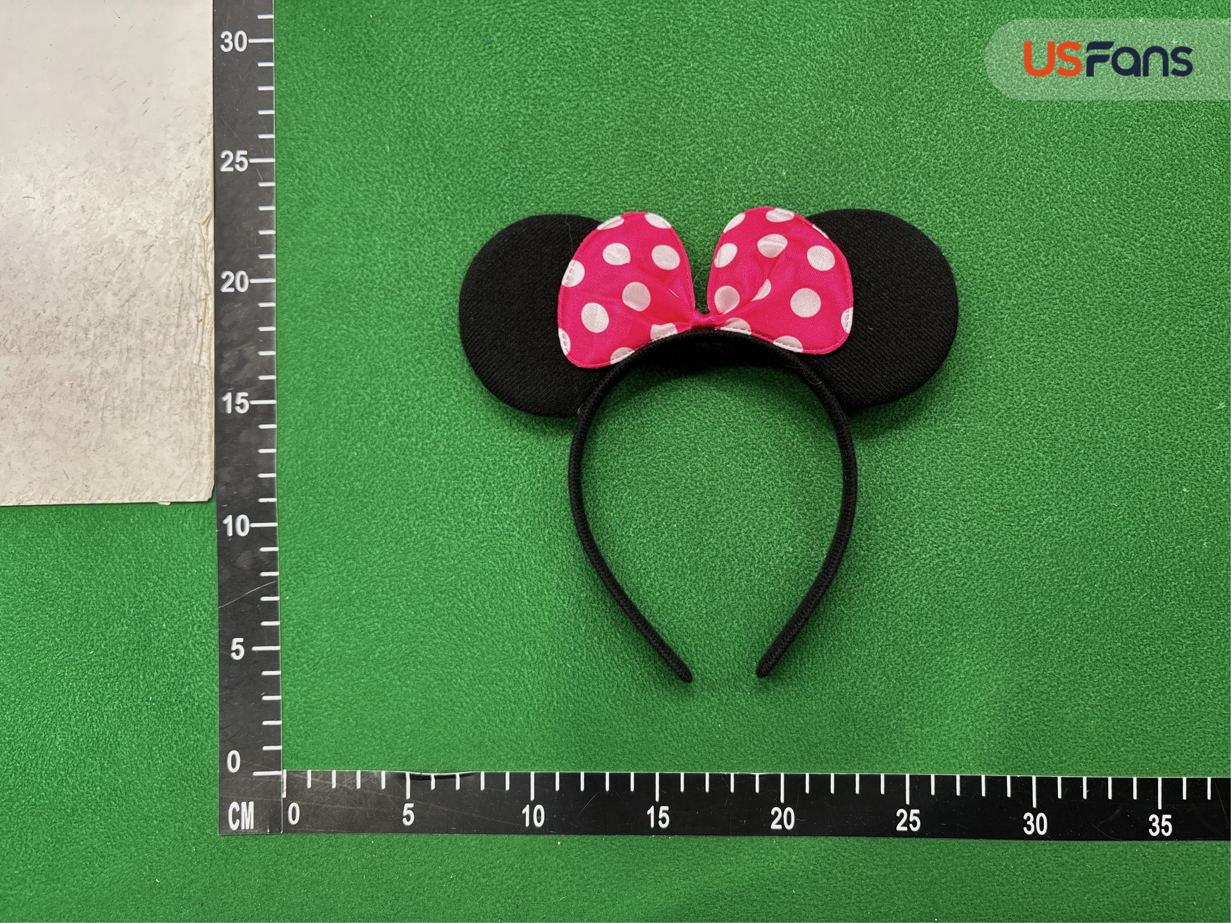 Minnie Mouse Sequin Bow Headband Pink White Polka Dot QC