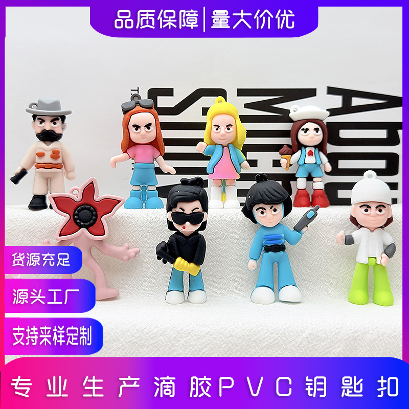 Cross-Border New Product Stranger Things 2 Keychain Figure Dustin Pendant