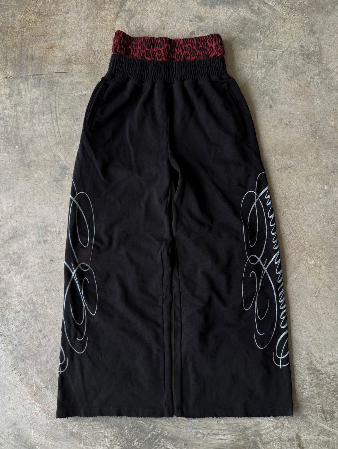 European and American Retro Fashion Brand Design Printed Personalized Harajuku Unisex Sweatpants Double Waistband Pants Wholesale on Instagram