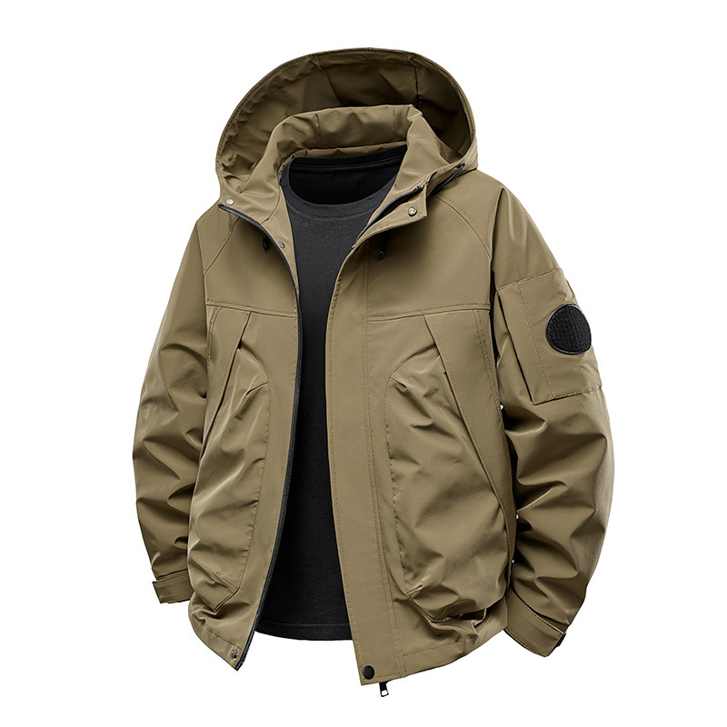 Workwear Hooded Jacket Jacket 2025 Outdoor Casual Couple Warm Windproof Casual All-match Fashionable Jacket for Men