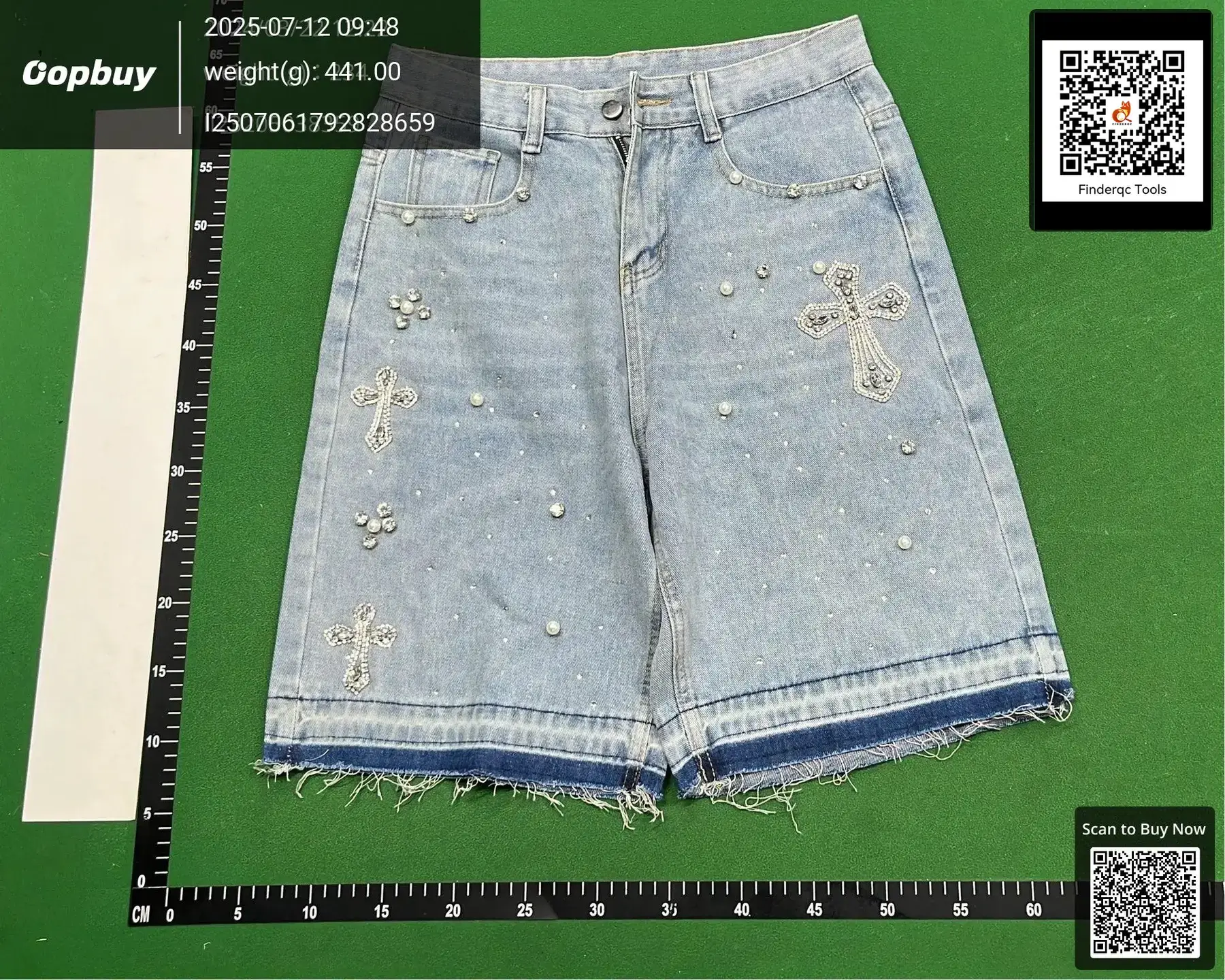 European and American Cross-Border High Street Full of Diamonds 2025 New Hip-Hop Cross Straight Hot Diamond Denim Shorts Five-Point Jeans