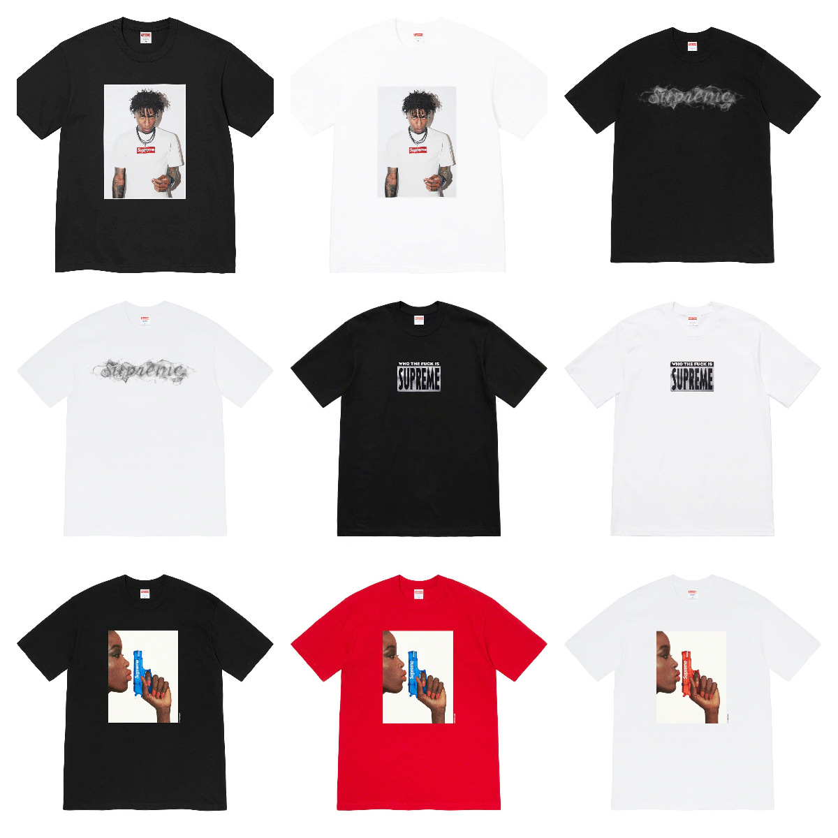 Streetwear Supreme American-Style Trendy Brand Box Short-Sleeve Milan Cross Classic Letter T-Shirt Loose Fit Unisex