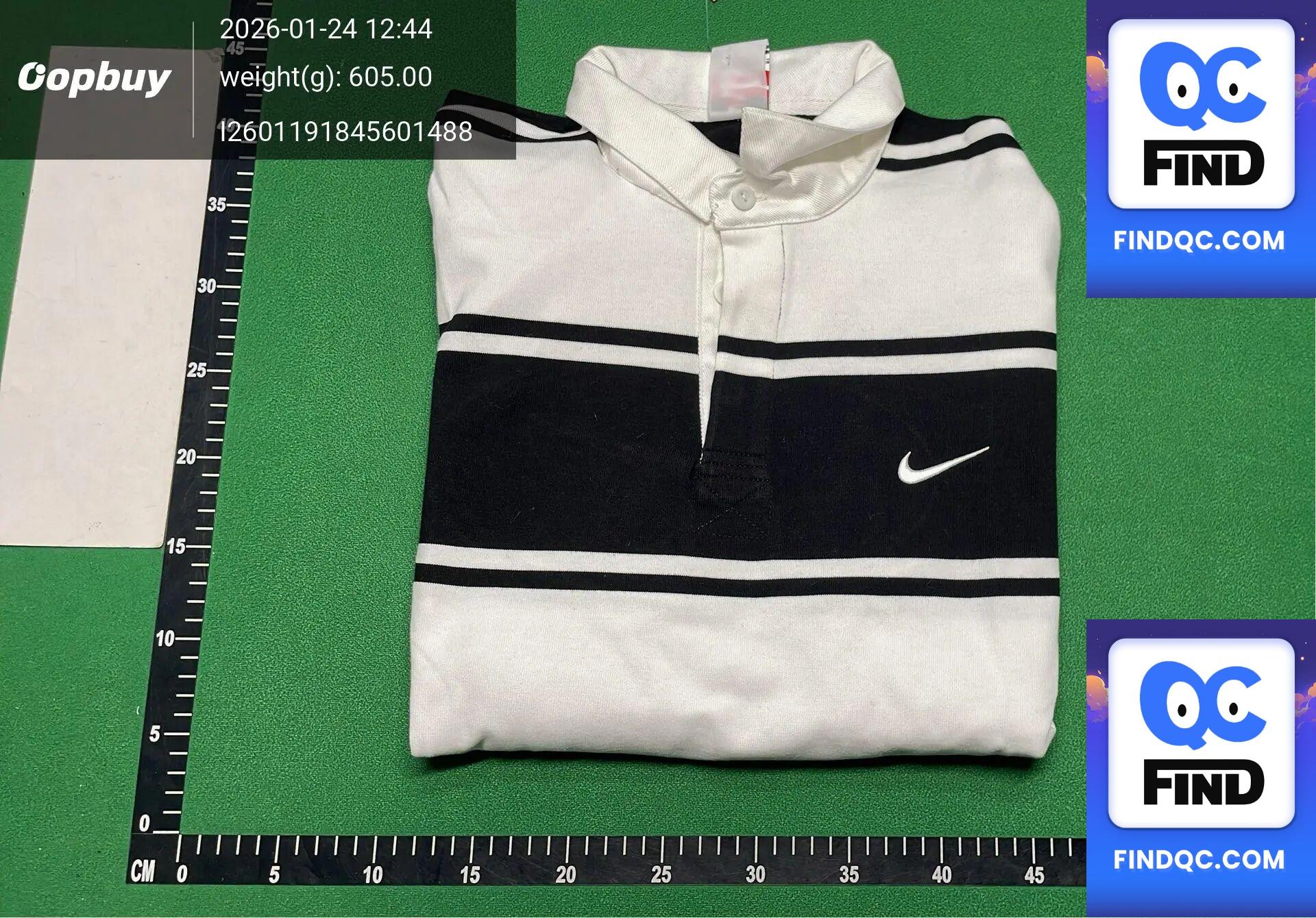 Supreme Nike Rugby Shirt White Black QC