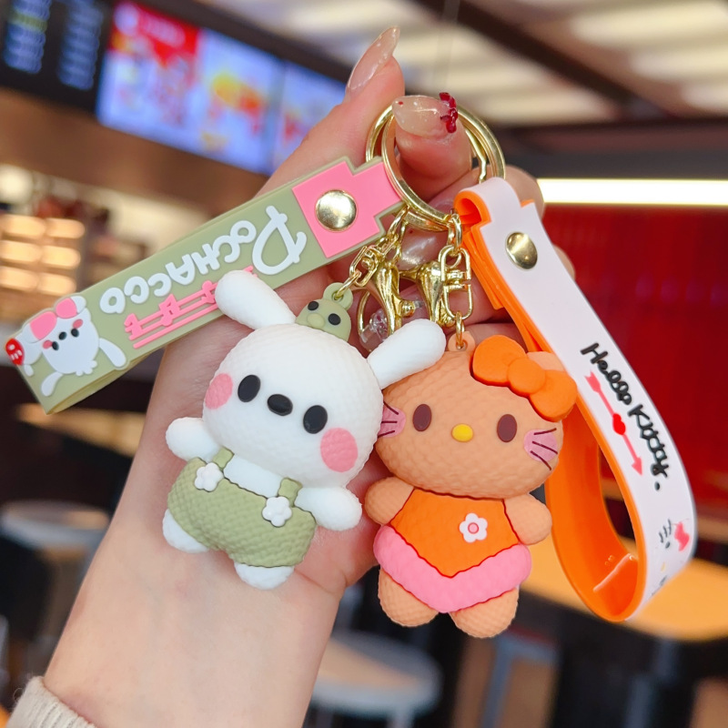 Cartoon Cute Waffle Pochacco Kt Keychain Backpack Pendant Decoration Promotional Small Gifts Wholesale