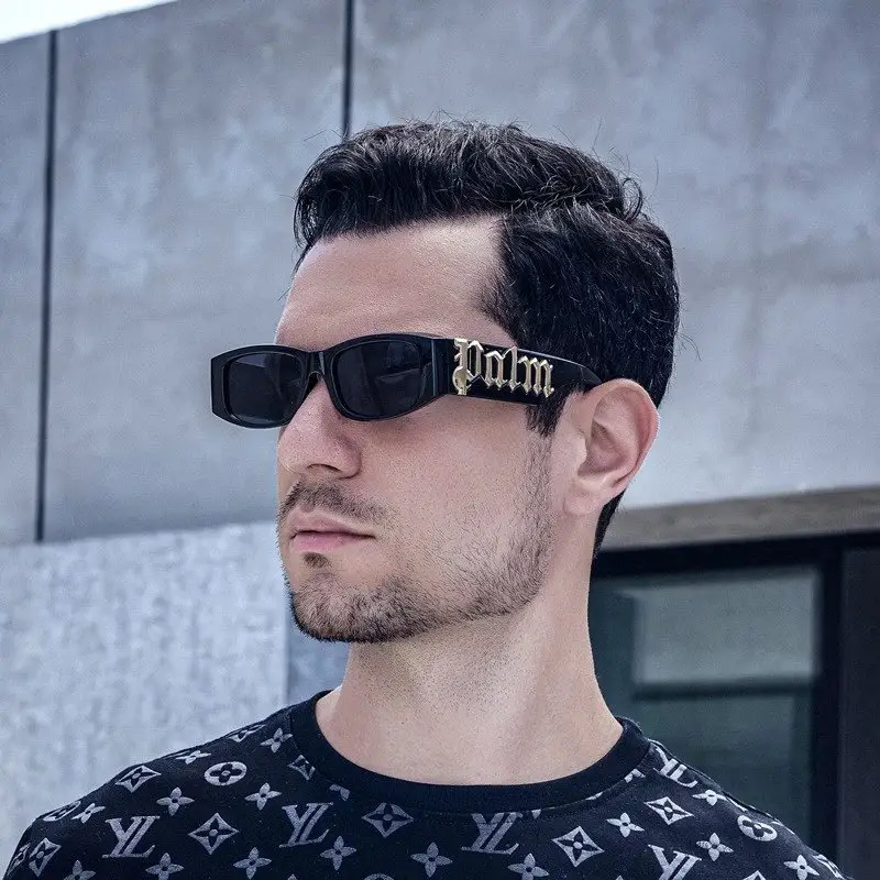 Millennium Small Frame Sunglasses Metal letter Punk Disco Sunglasses for Men and Women Retro Sexy Trendy Men's Glasses Fanc