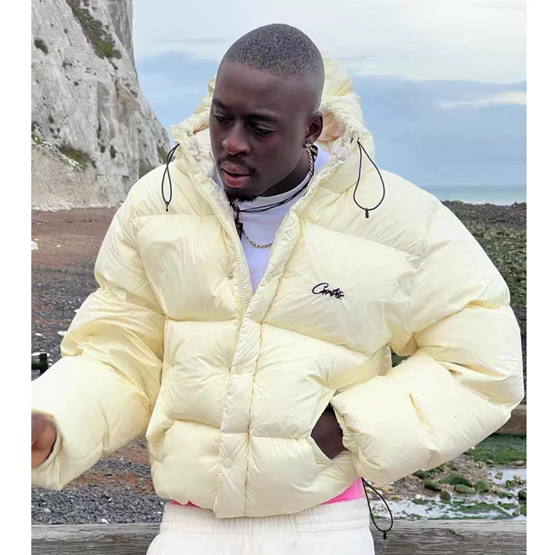 Corteiz Vibe DRILL style American street hip-hop short hooded down jacket men's trendy brand winter jacket