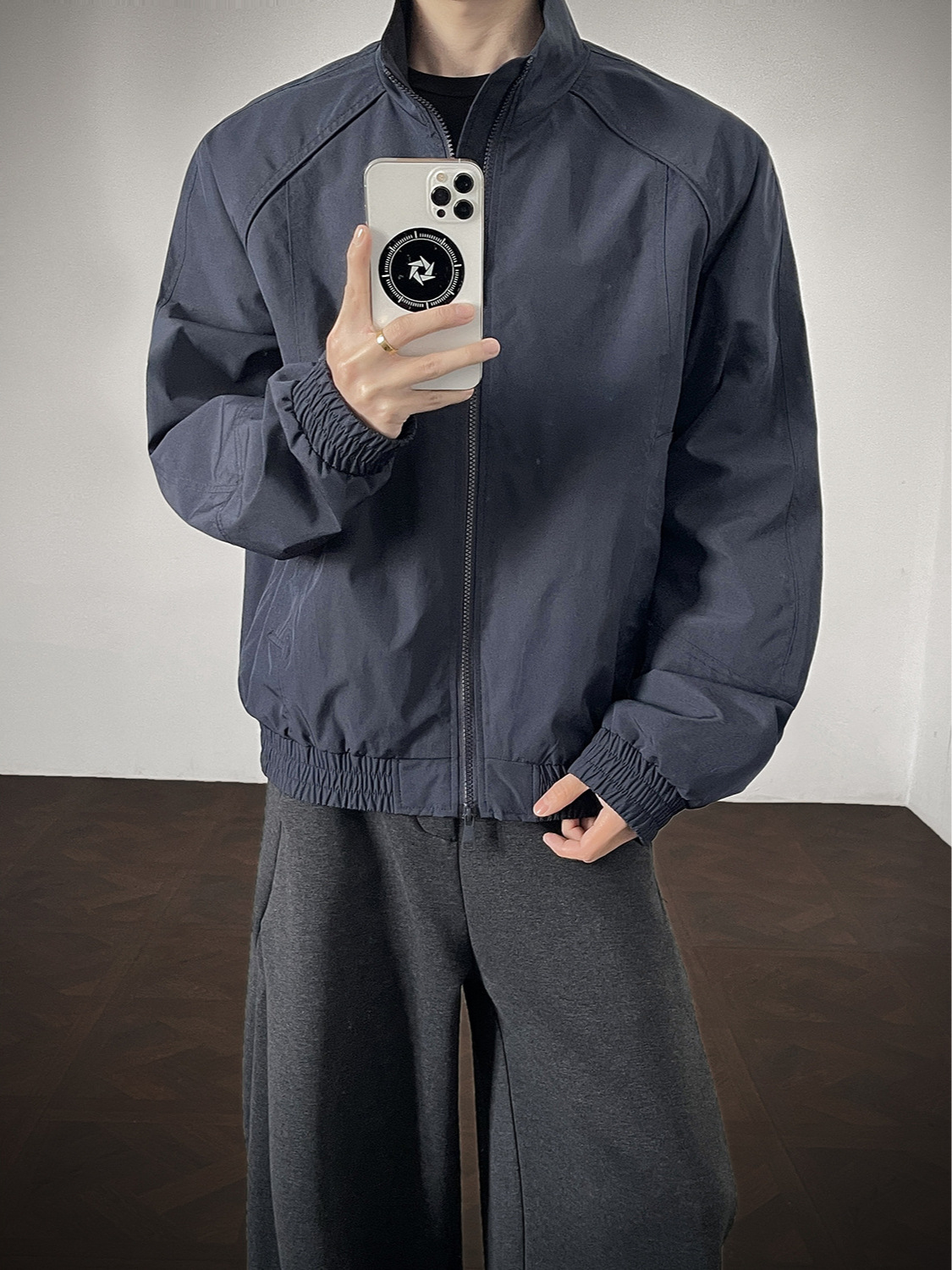 Jianheng Cross-Border American-Style Trendy Men's Fashion High-End Windproof Spring and Autumn Stand-Collar Jacket