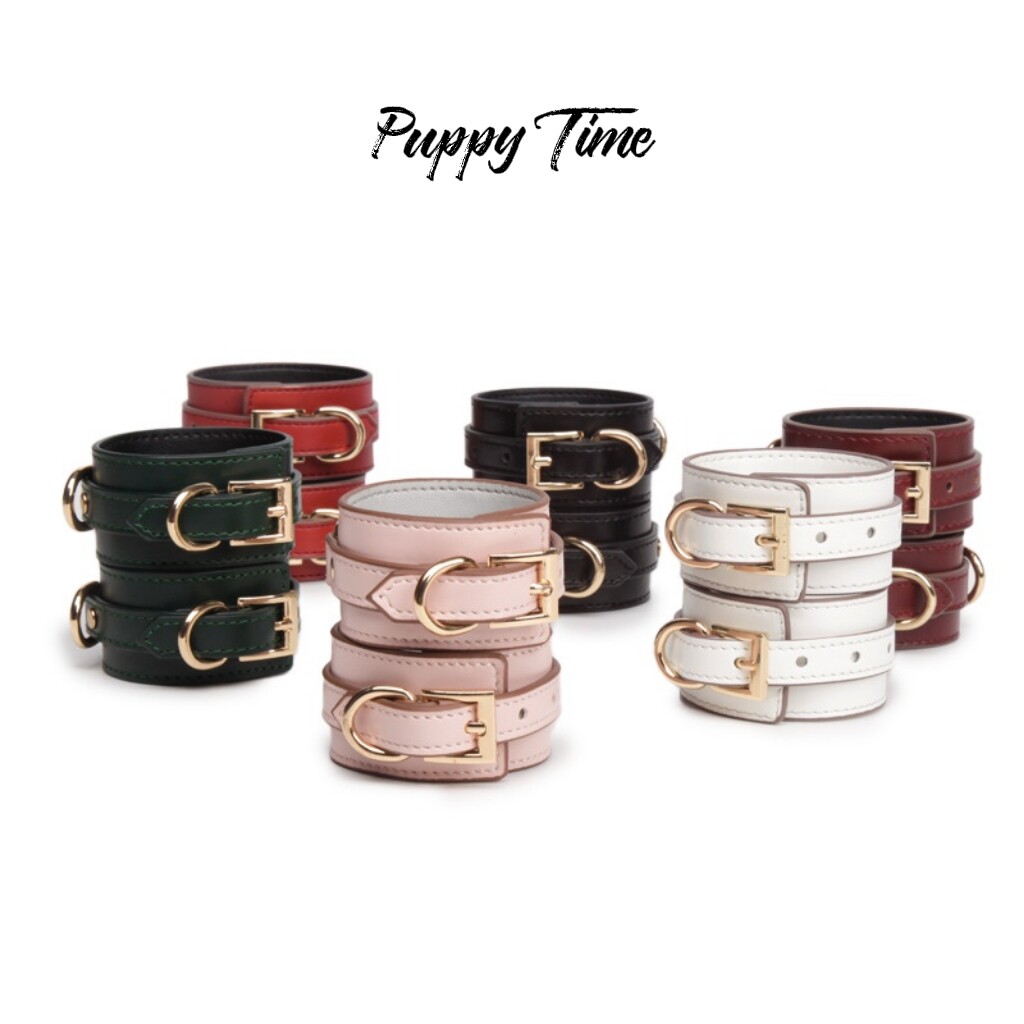 Puppy Time Handcuffs, Leather, Adjustable, Couple Cosplay, Mood Props