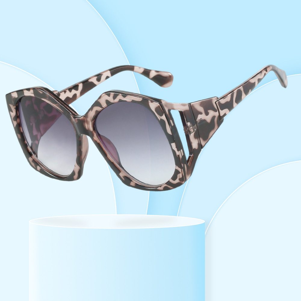 Fashion New Large Frame Irregular European and American Sunglasses Ins Internet Celebrity Hollow Retro Cross-border Show Trendy Sunglasses
