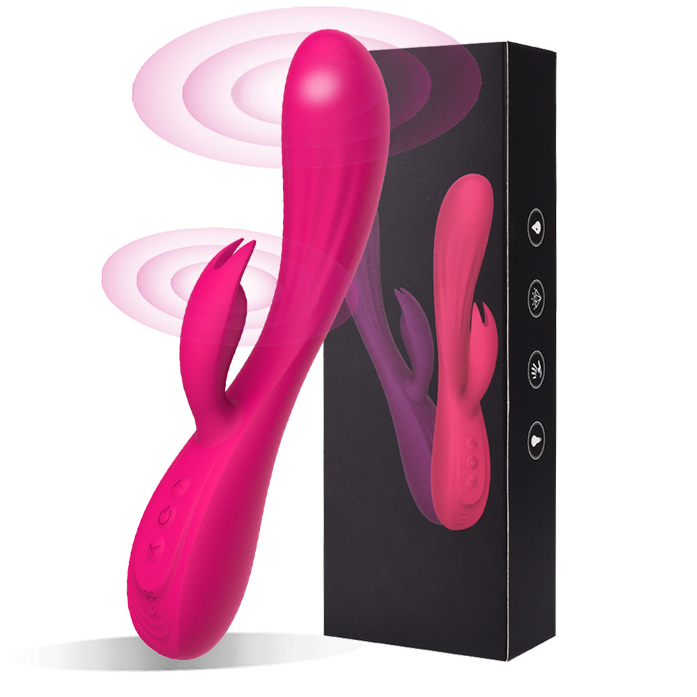 Point new full rubber rabbit 10 frequency dual motor vibration USB charging adult sex toys manufacturers wholesale