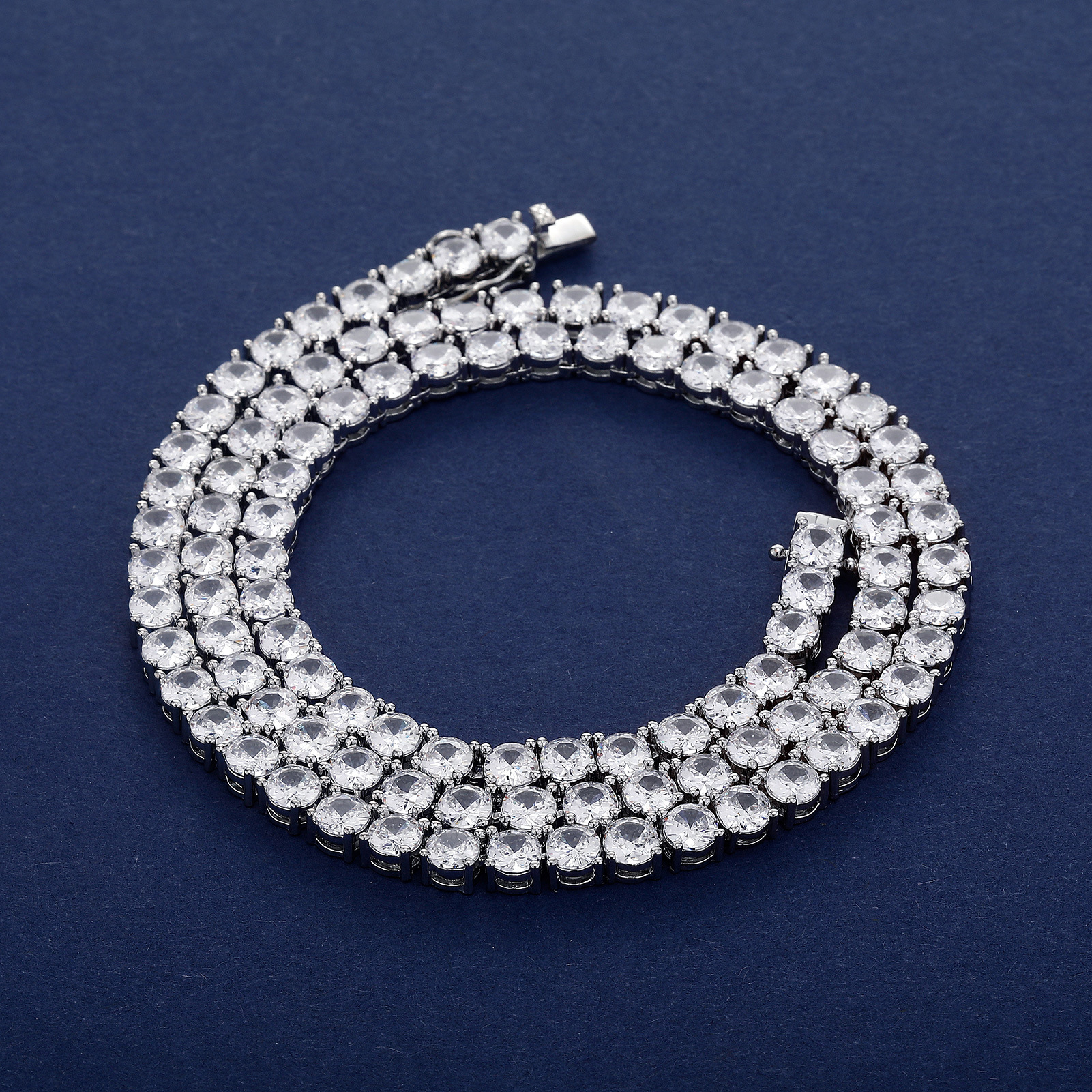 Cross-border explosions zircon tennis chain jewelry men's necklace European and American niche hip hop hiphop jewelry women's bracelet wholesale