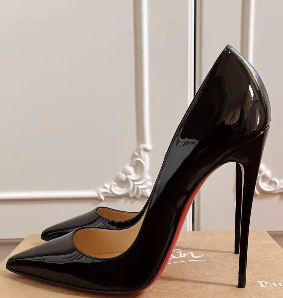 Black 12/13cm Red-Soled High Heels, Classic Stiletto, Sexy Shallow Mouth Design, 13cm Large Size Single Shoes, European and American Style, Pointed Toe QC-foto från TAOBAO på Qualit.ly
