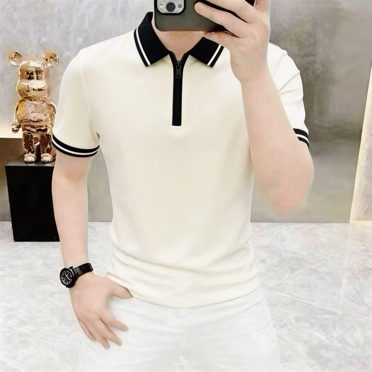 High-End Summer New Style Lapel Short-Sleeved Polo Shirt for Men, Fashionable Business Casual Half-Sleeved T-Shirt for Men