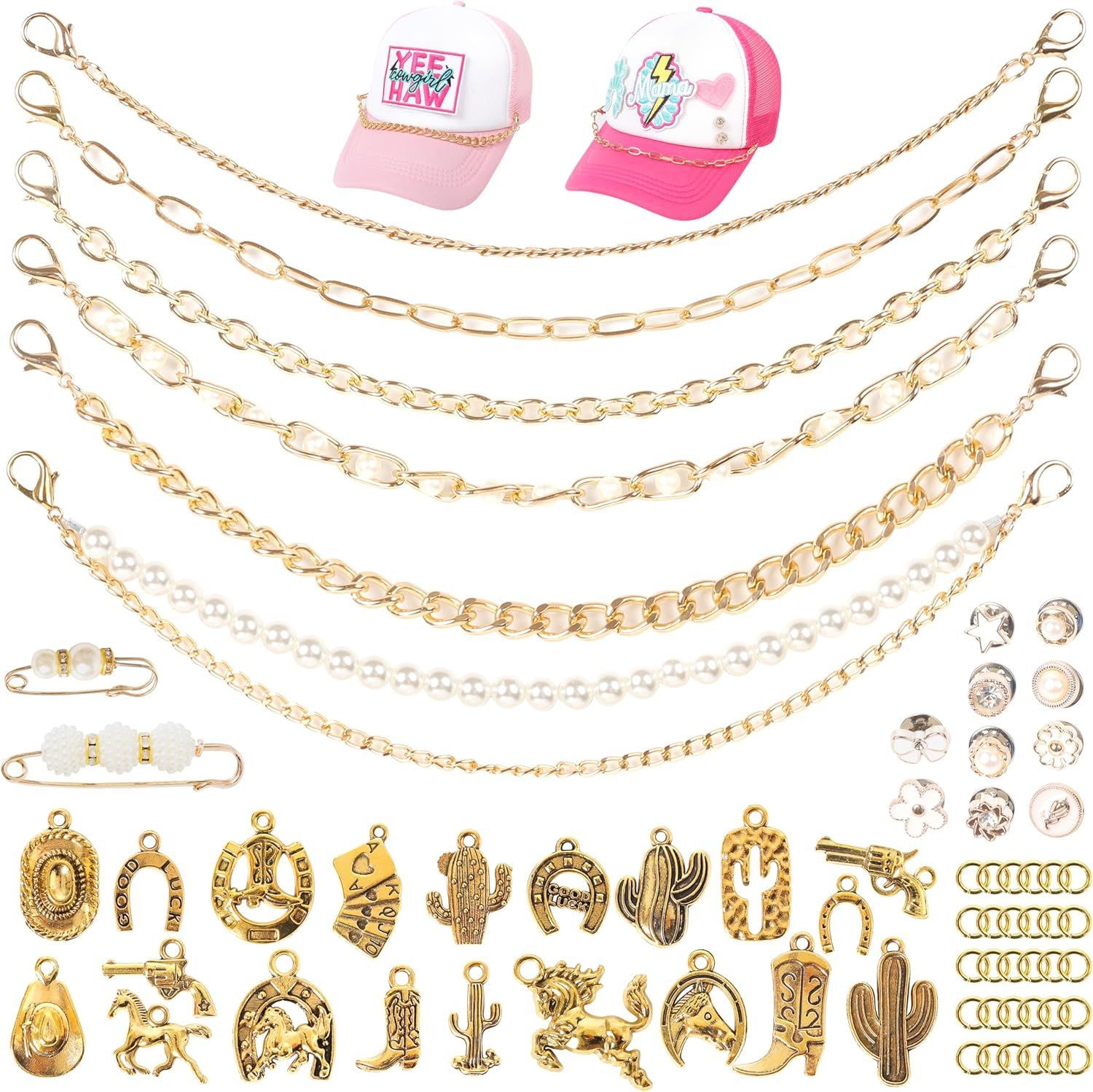 Amazon Cross-Border Hot Style Western Cowboy Style Asymmetrical Alloy Accessories Hat Chain Fashion Sports Style Pendant
