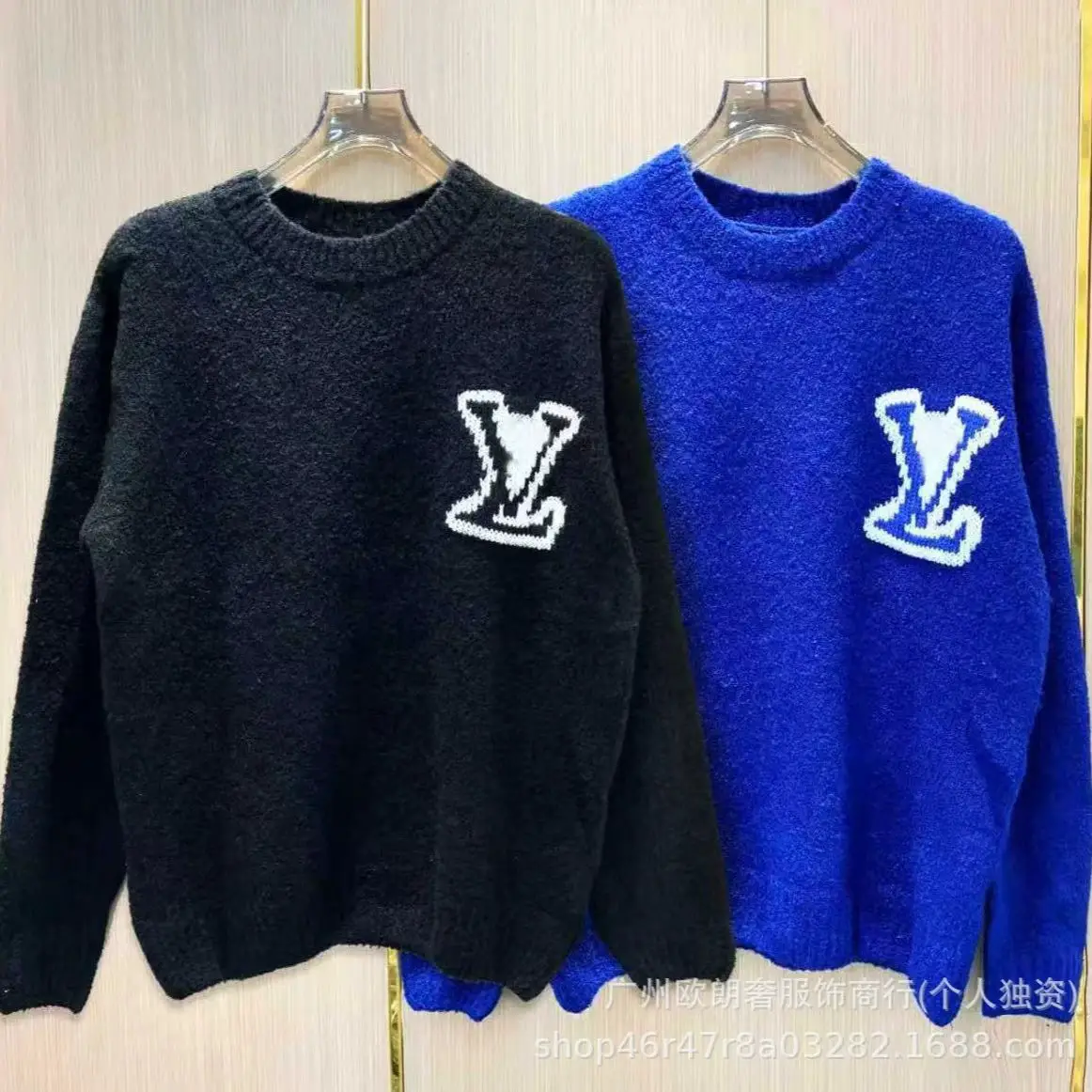 《高版本》跨境25毛衣圆领秋冬男女新款提花套头慵懒风毛衣