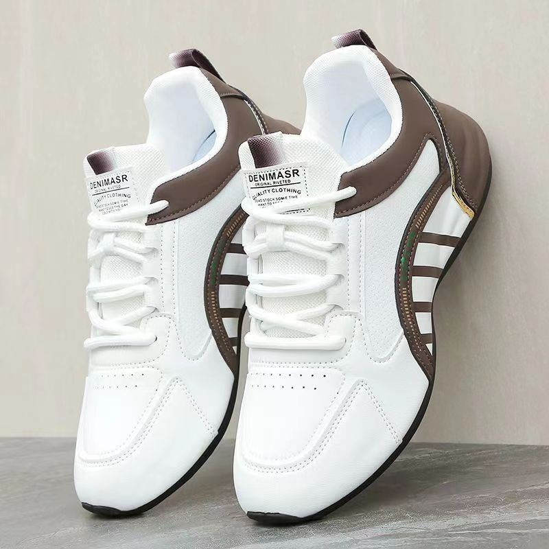 Tiktok Style Men's Shoes 2024 Trendy Casual Shoes Handmade Platform Shoes with Hidden Height Increase Sports Shoes Cross-Border Dropshipping Versatile