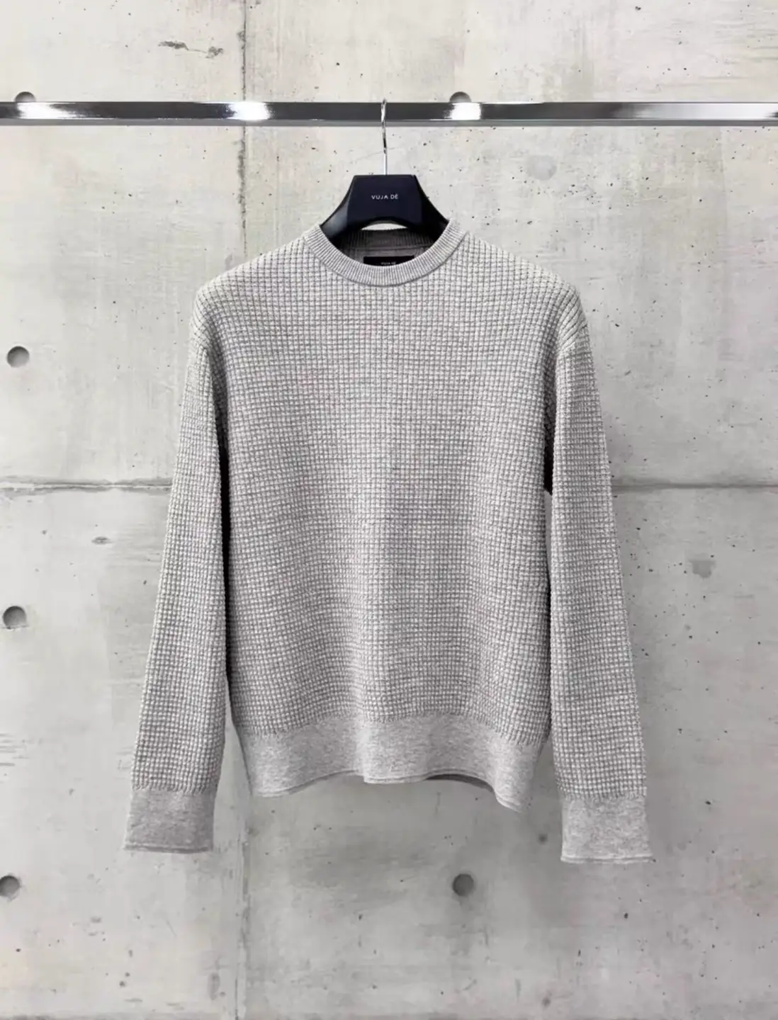 Vujade 011 Drop2 Waffle Knit Long-Sleeve Base Sweater, Cowhide Wool Blend