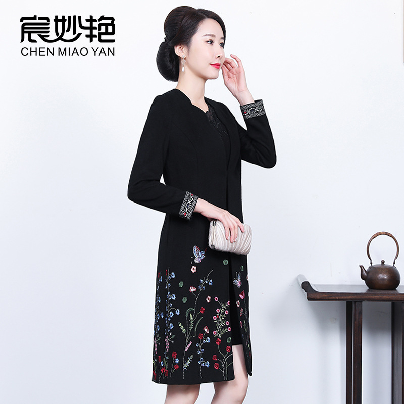 Chen Miaoyan women's 2022 new winter temperament retro coat wool women's wool coat manufacturers wholesale