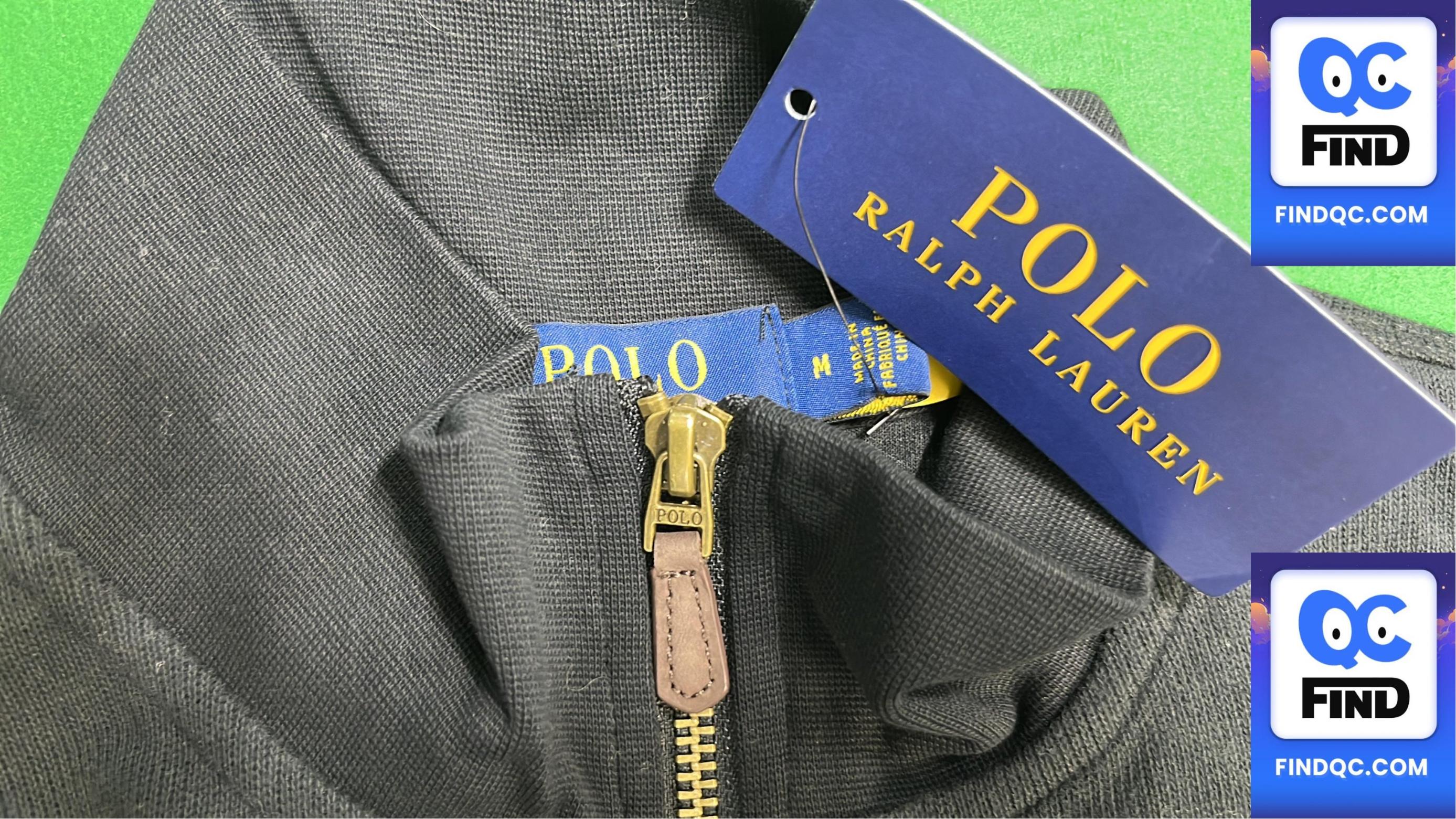 PL Foreign Trade high quality Sweep Code American Long Sleeve Polo Half Zipper Lapel Loose All-match Sweat QC