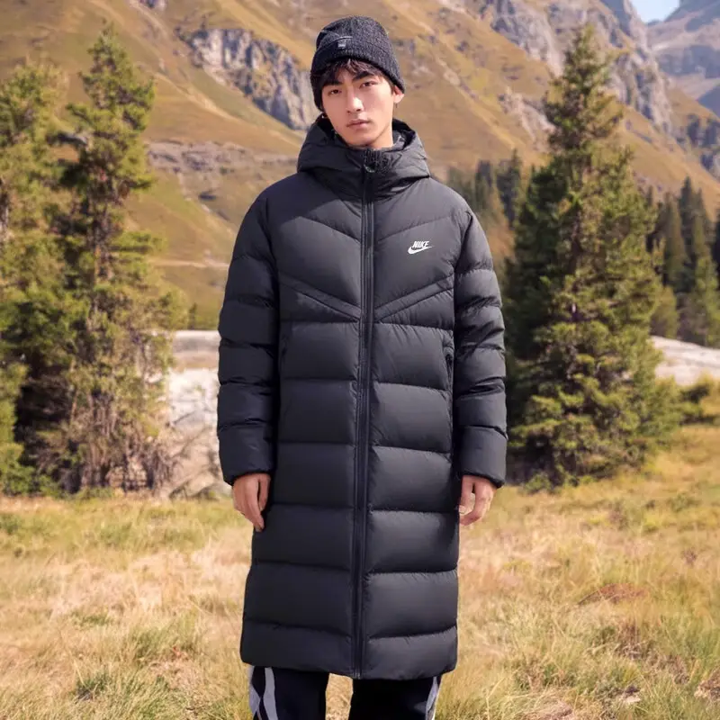 Nike Nike Official Authentic Mid Length Long Length Down jacket Waterproof Sports Outwear Winter New arrival Men's Heattech Cotton Clothing