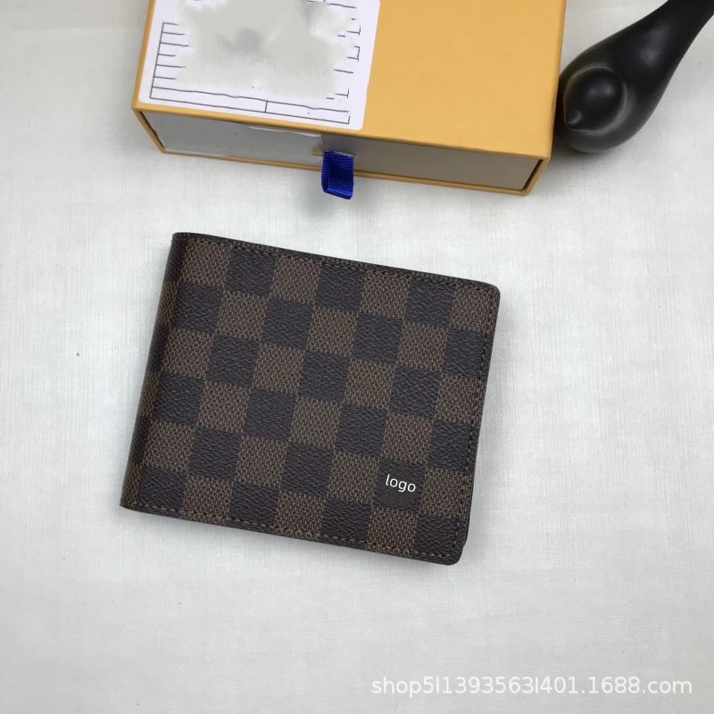 外贸男士钱包短款钱包多卡位二折皮革欧美时尚钱夹卡包m60223