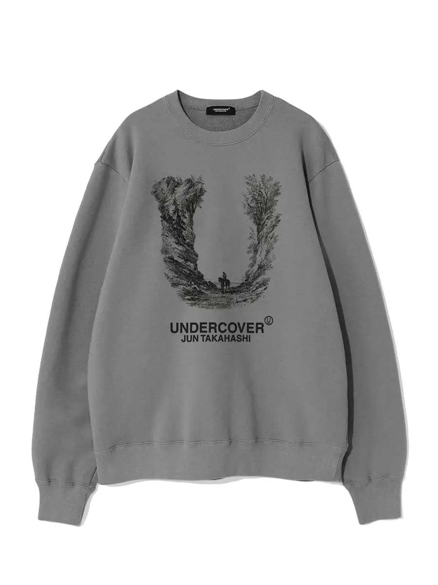 F/W Undercover Valley Rider Wave Tree Large U Retro Print Unisex Crewneck Pullover Sweatshirt Trendy
