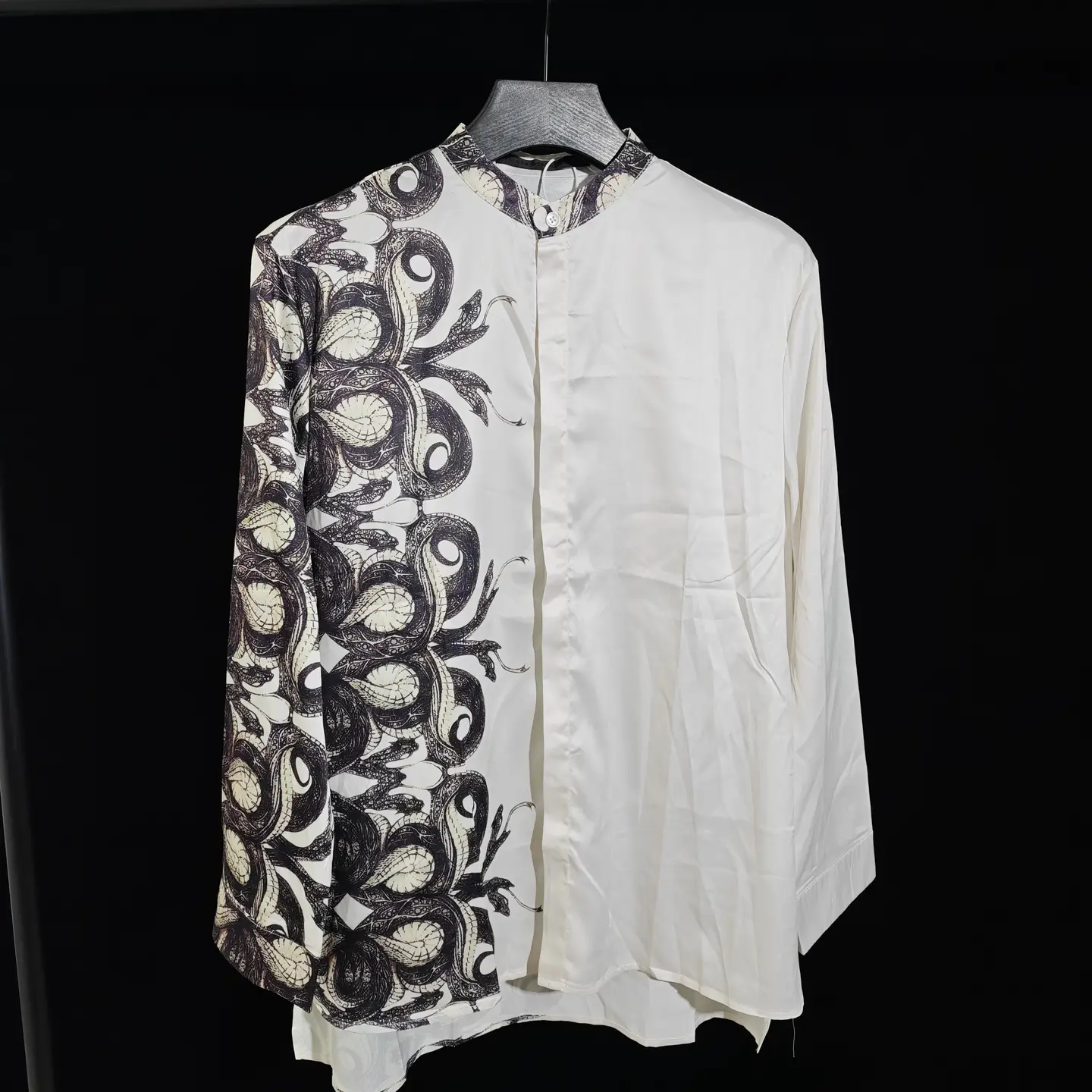 [in Stock] Early Bird Ha Big Snake Shirt - Unisex High Street Fashion Casual Silky Python Print Shirt