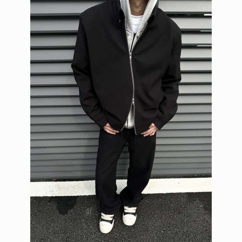 Niche cleanfit Shoulder Pad Executive Jacket 2024 High-end Gallery-shaped Short Bomber Jacket for Men Spring & Fall