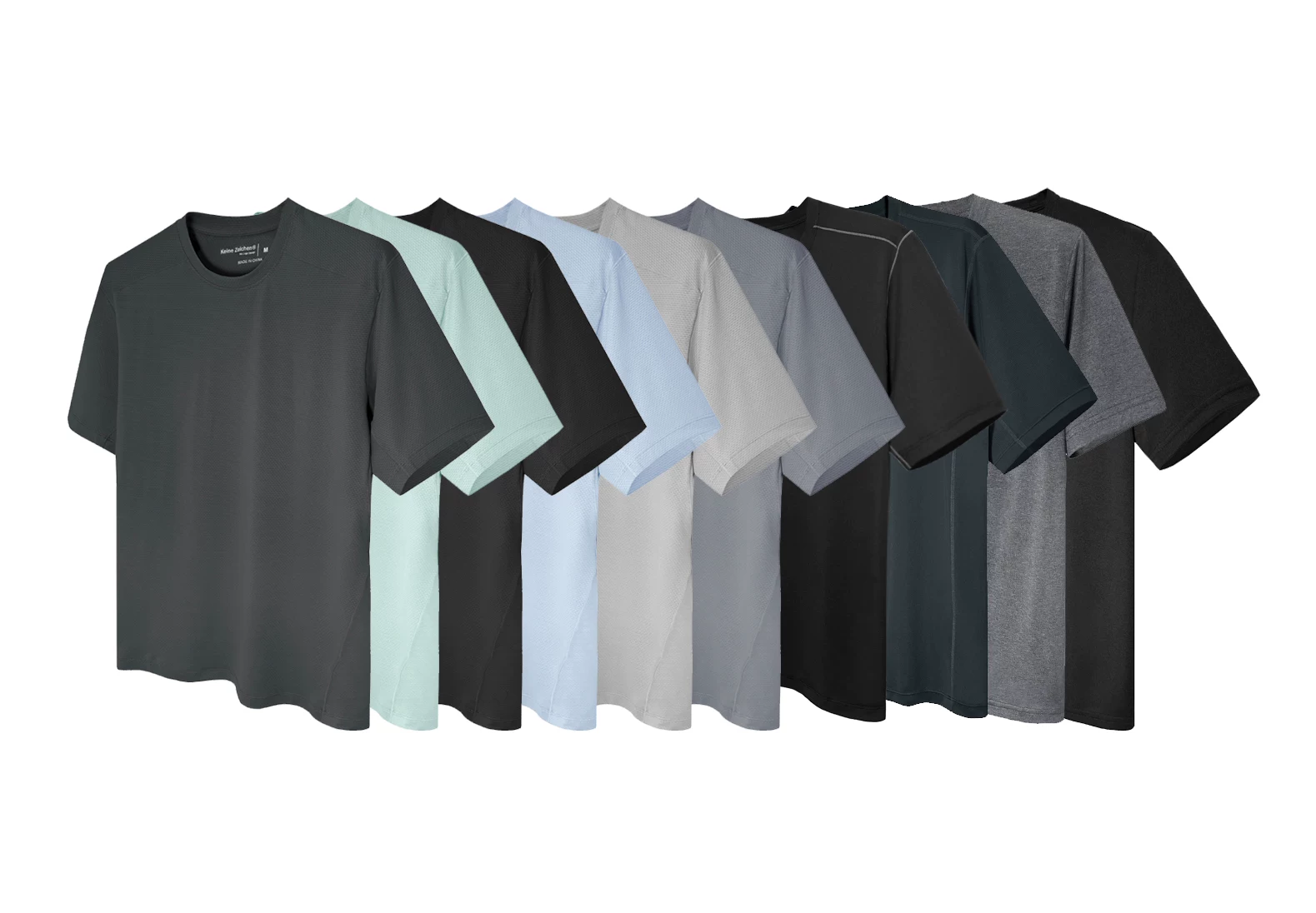 NO LOGO Sports Quick drying Breathable Moisture absorbing Quick drying Elastic Sports Short sleeved Running Multi color Fitness Outdoor