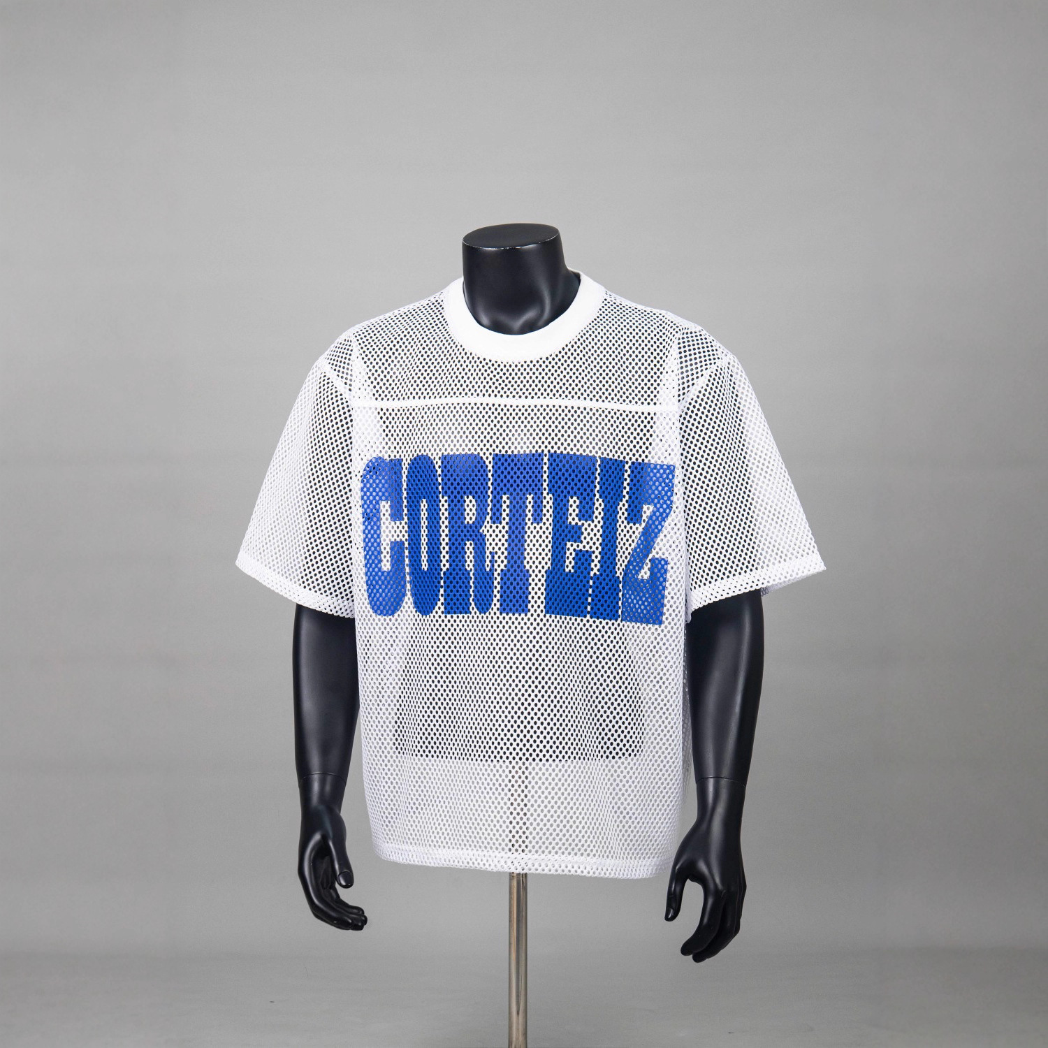 Alcatraz Corteiz American Retro 00 Printed Cut Out Mesh Short-Sleeved T-Shirt Summer High Street Sports Jersey
